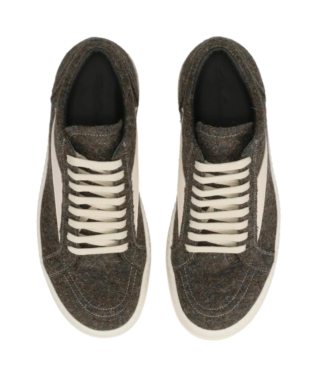 RICK OWENS Серые замшевые высокие кроссовки / кеды, фото 4