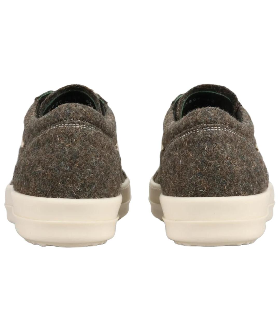 RICK OWENS Серые замшевые высокие кроссовки / кеды, фото 5