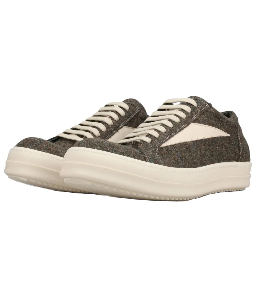 RICK OWENS Серые замшевые высокие кроссовки / кеды, фото 3