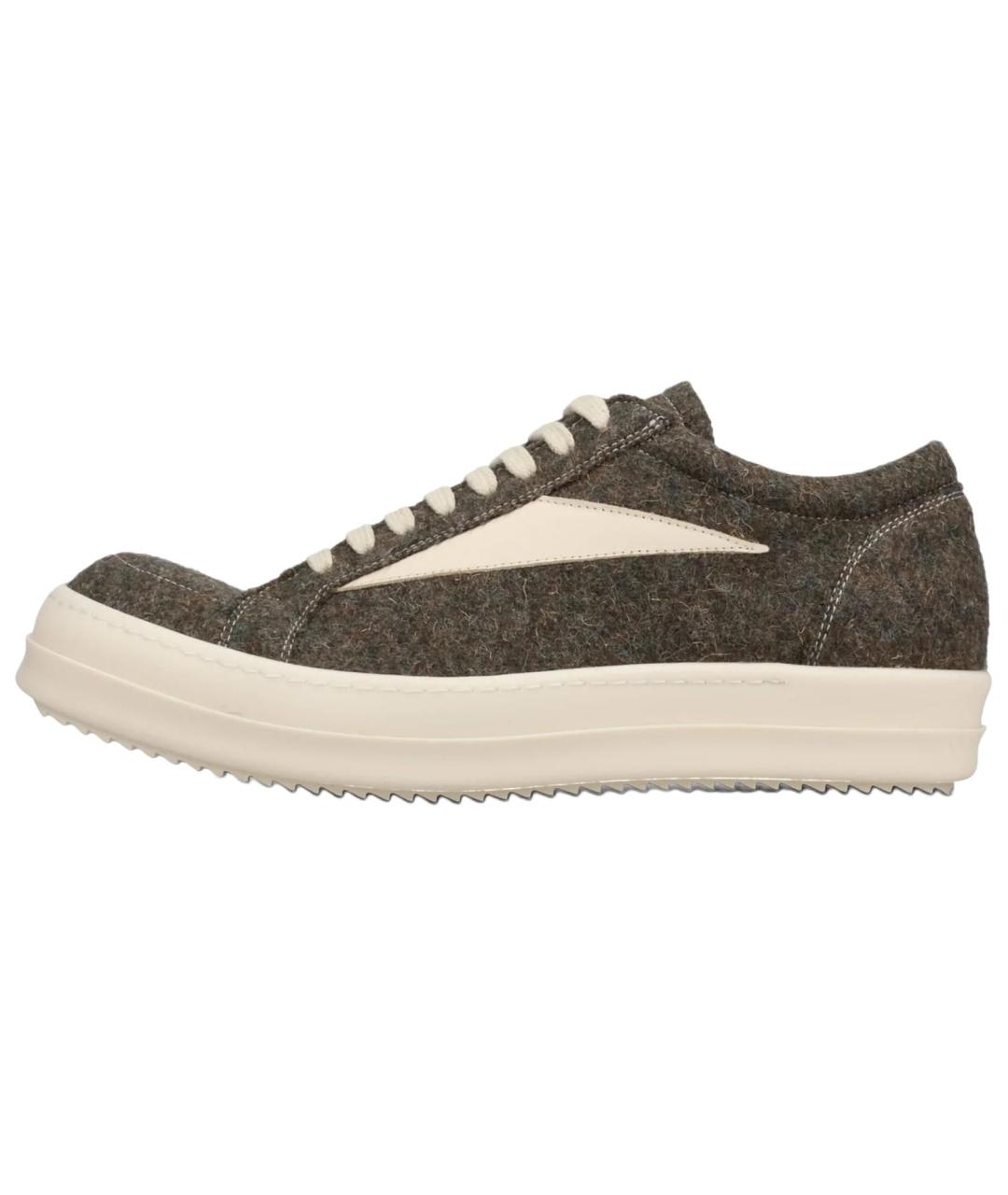 RICK OWENS Серые замшевые высокие кроссовки / кеды, фото 2