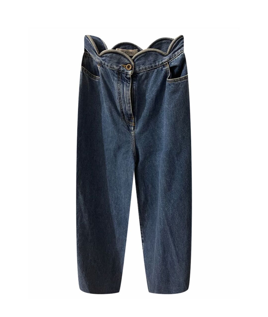 VALENTINO Синие хлопковые джинсы клеш, фото 1