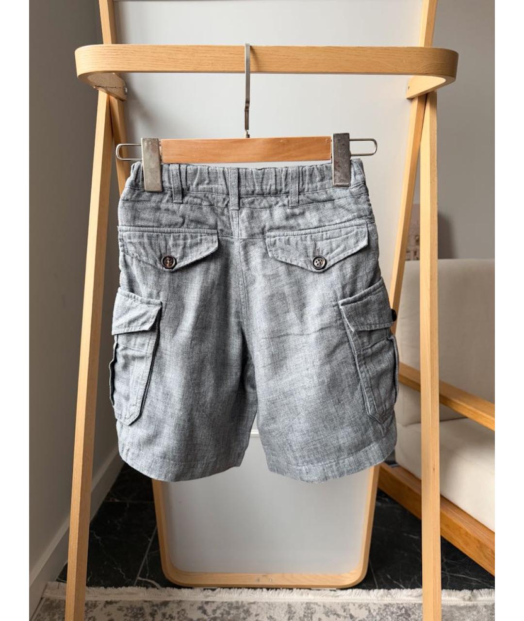 BRUNELLO CUCINELLI Серые льняные брюки и шорты, фото 2