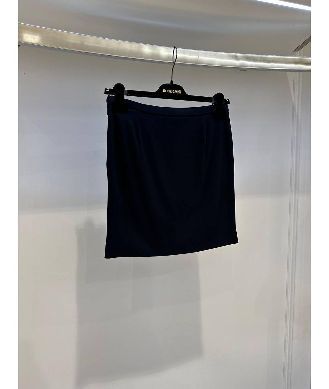 ROBERTO CAVALLI Черная вискозная юбка мини, фото 2
