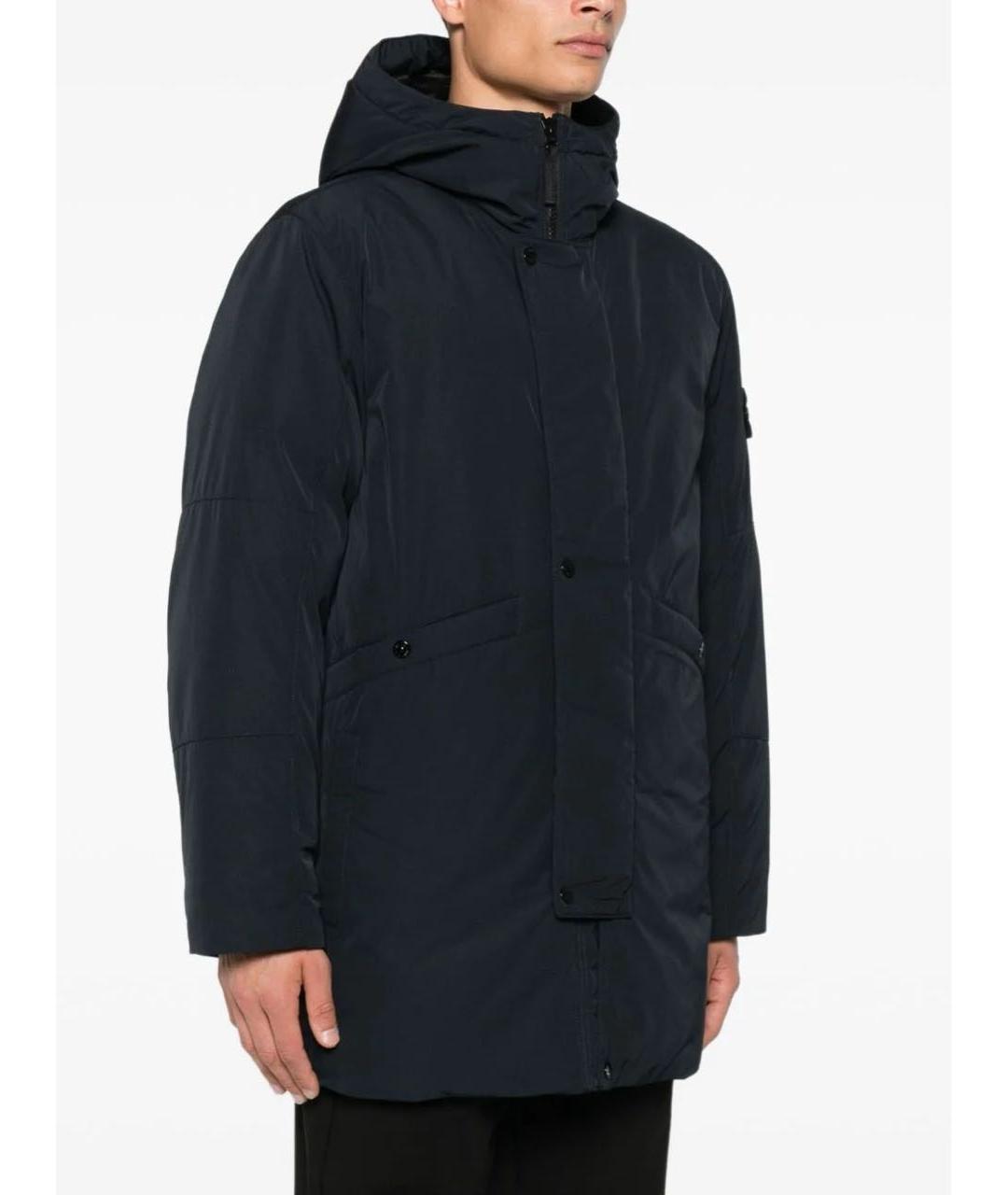 STONE ISLAND Темно-синяя полиэстеровая куртка, фото 4