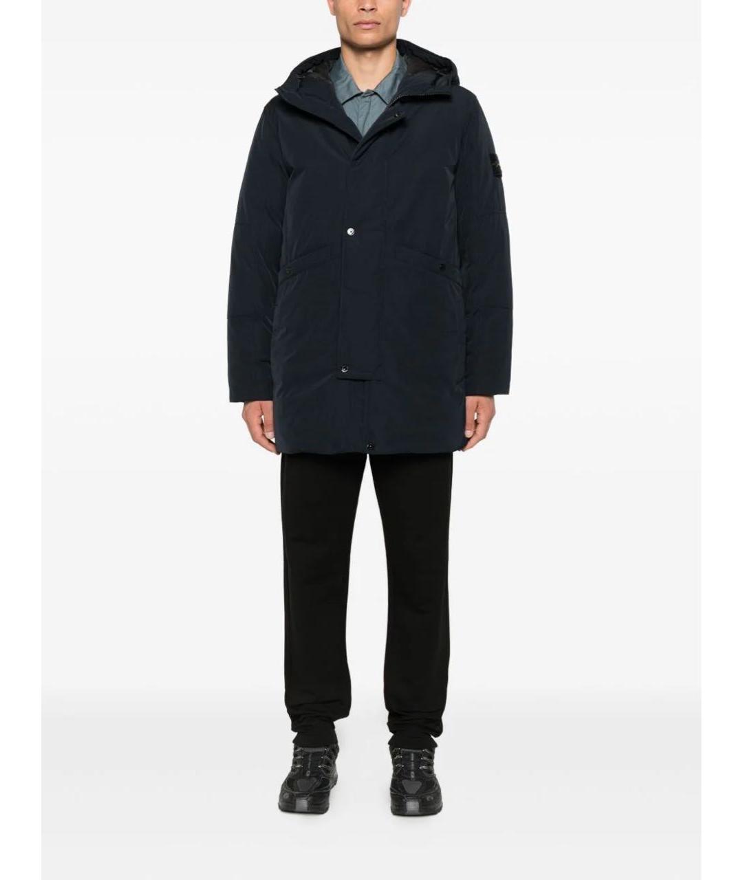 STONE ISLAND Темно-синяя полиэстеровая куртка, фото 2