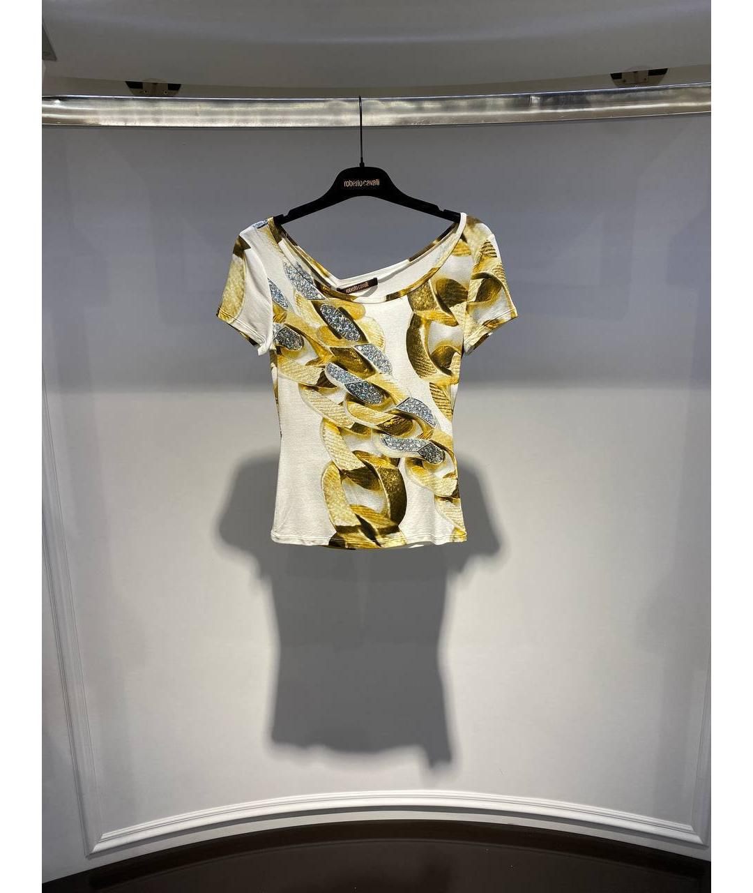 ROBERTO CAVALLI Белая вискозная футболка, фото 4