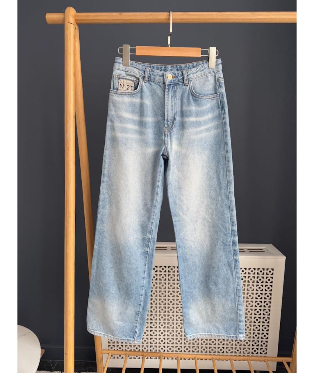 NO. 21 Синие хлопковые детские джинсы, фото 7