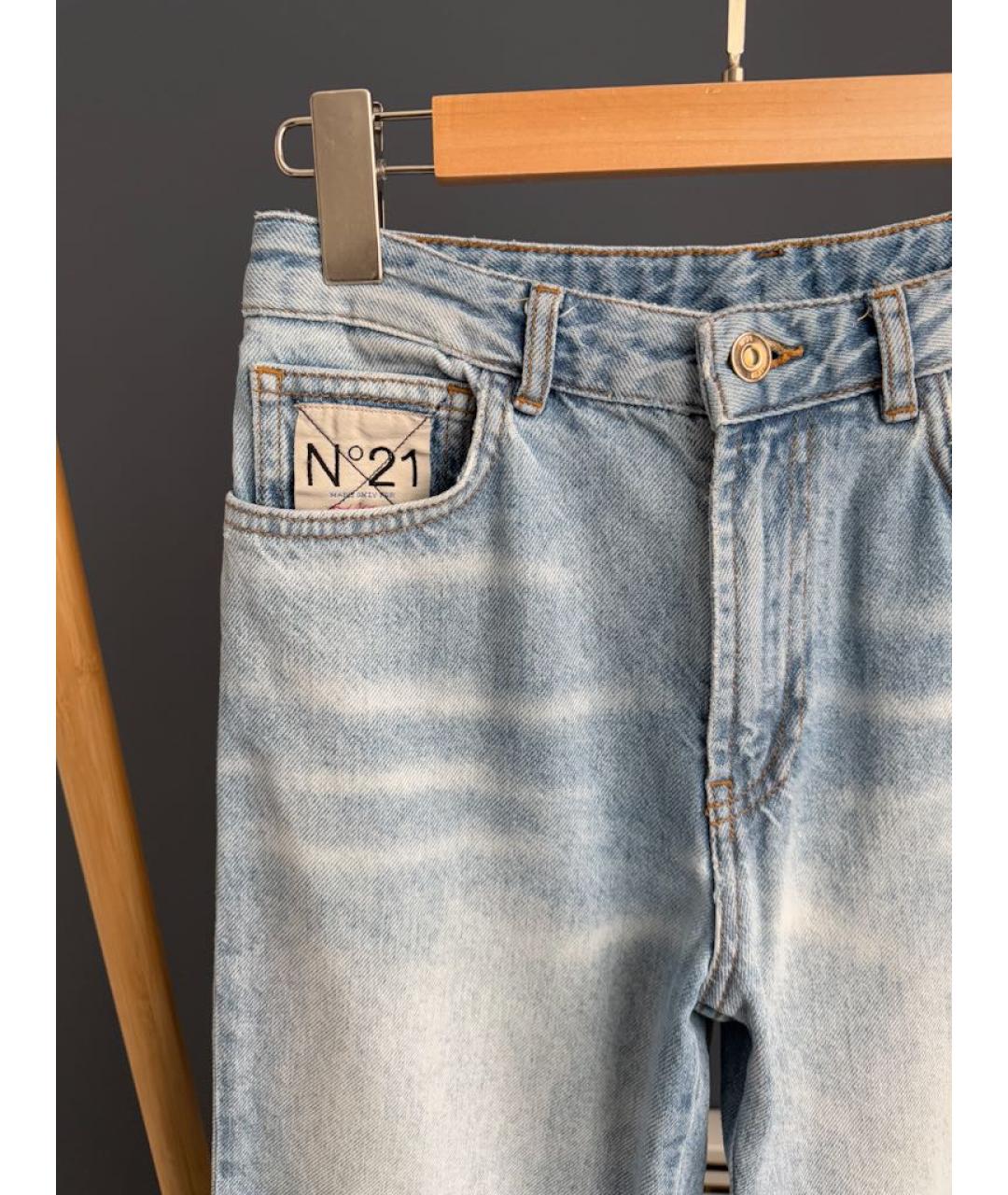 NO. 21 Синие хлопковые детские джинсы, фото 3