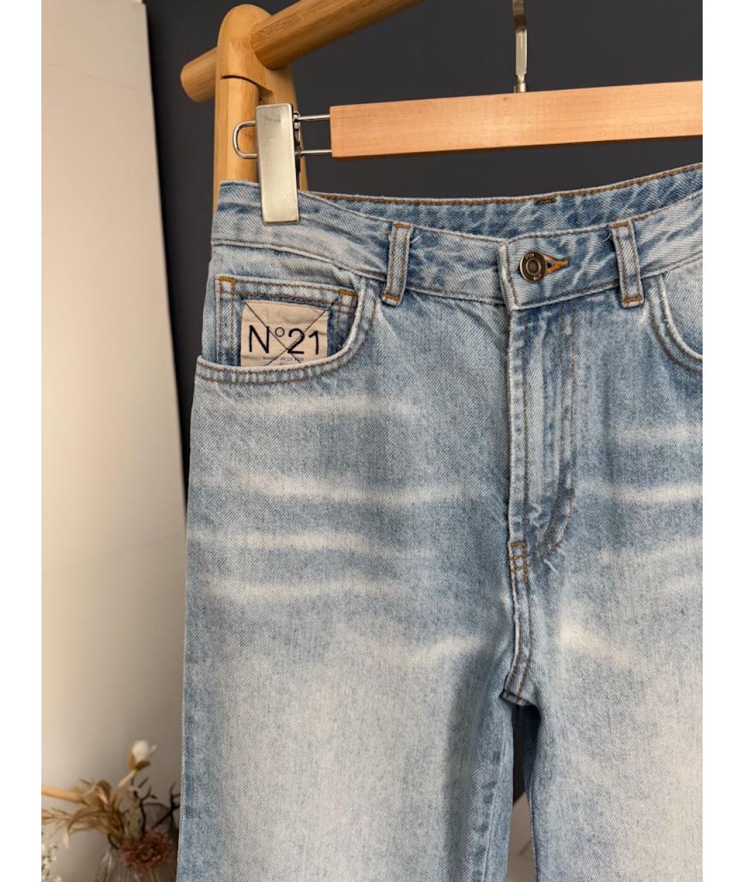 NO. 21 Синие хлопковые детские джинсы, фото 2