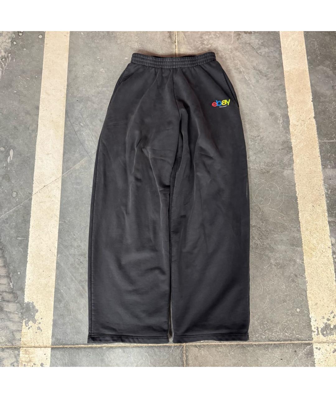 BALENCIAGA Антрацитовые хлопковые повседневные брюки, фото 7