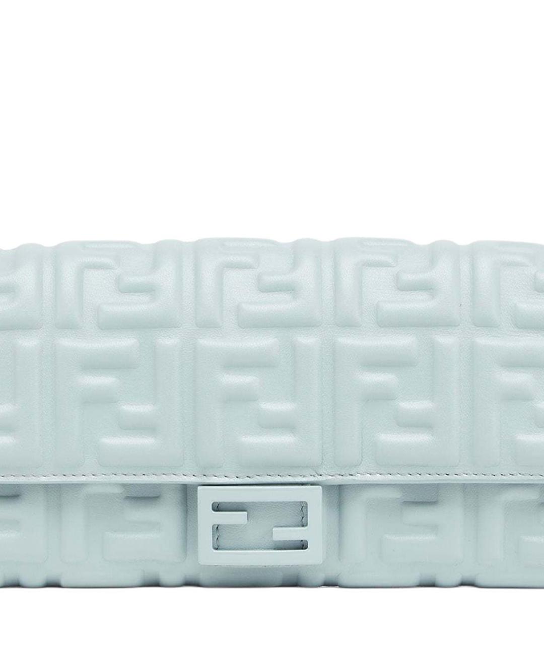 FENDI Бирюзовый кожаный кошелек, фото 5