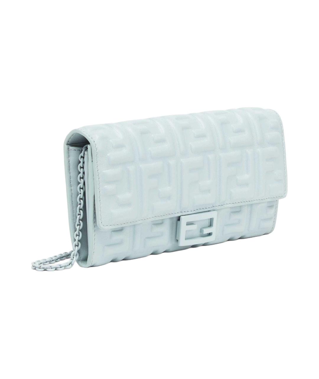 FENDI Бирюзовый кожаный кошелек, фото 2