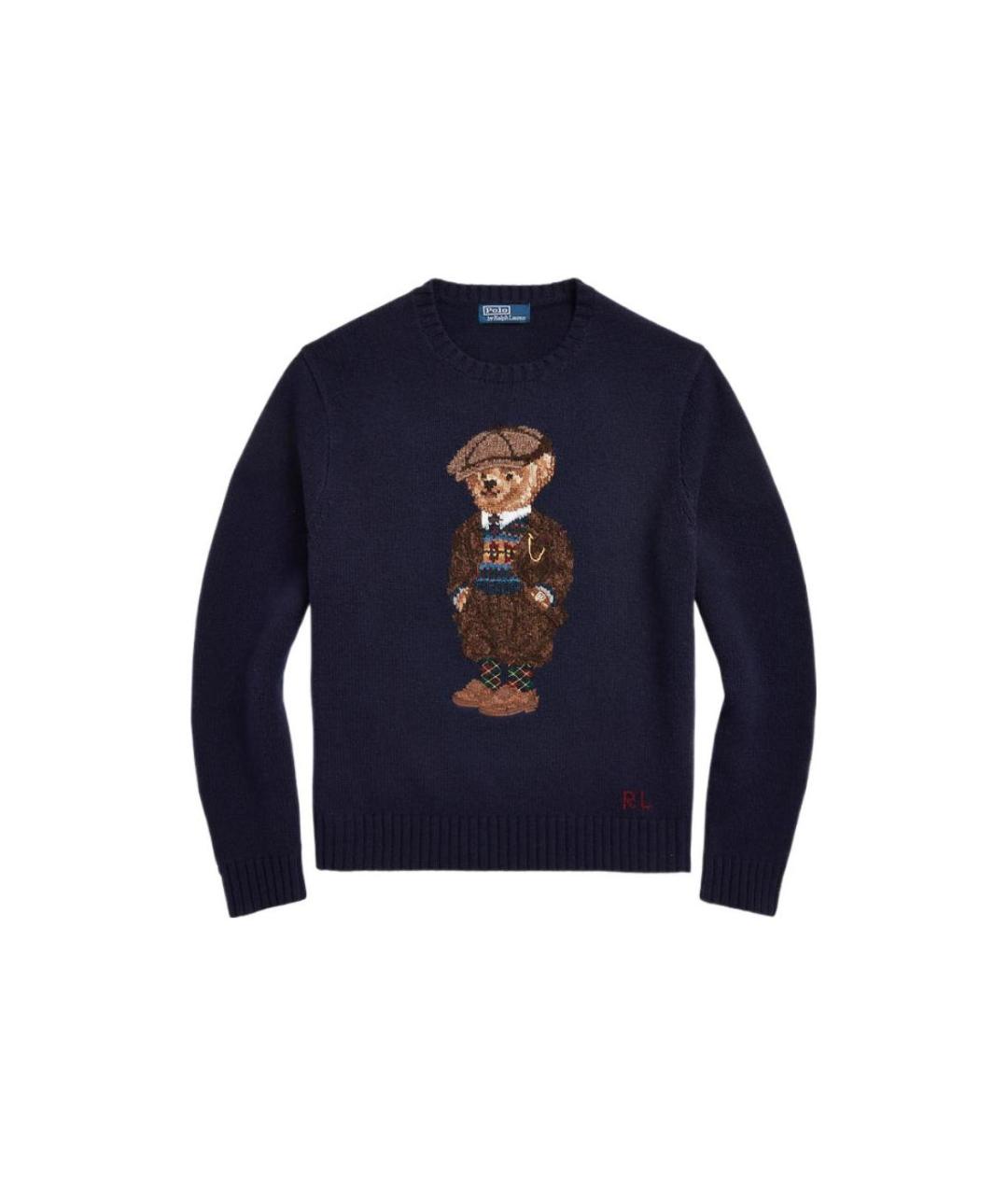 POLO RALPH LAUREN Темно-синий хлопковый джемпер / свитер, фото 1