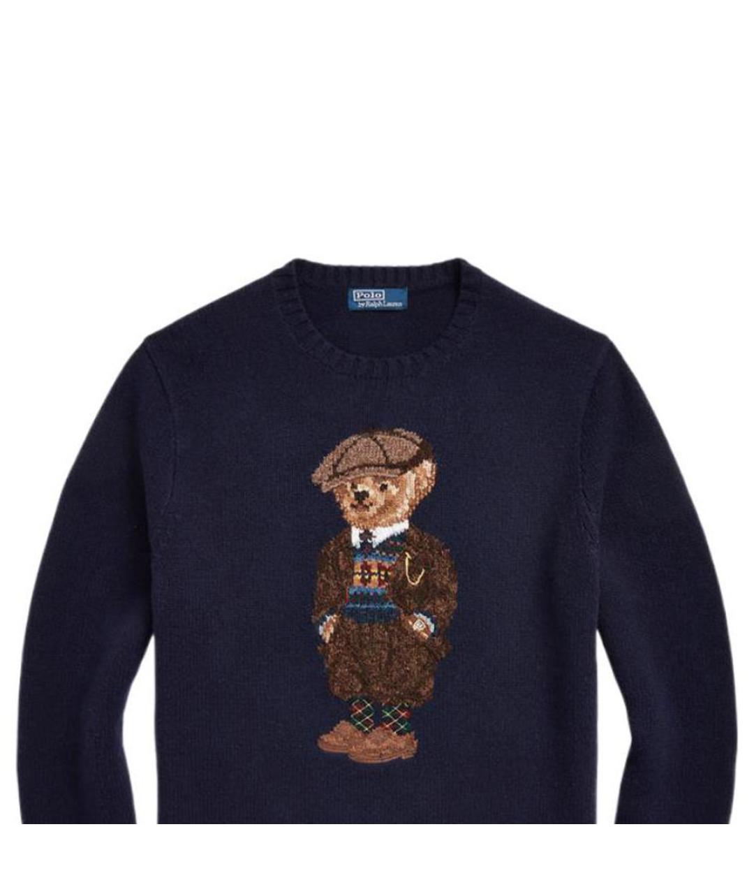 POLO RALPH LAUREN Темно-синий хлопковый джемпер / свитер, фото 7