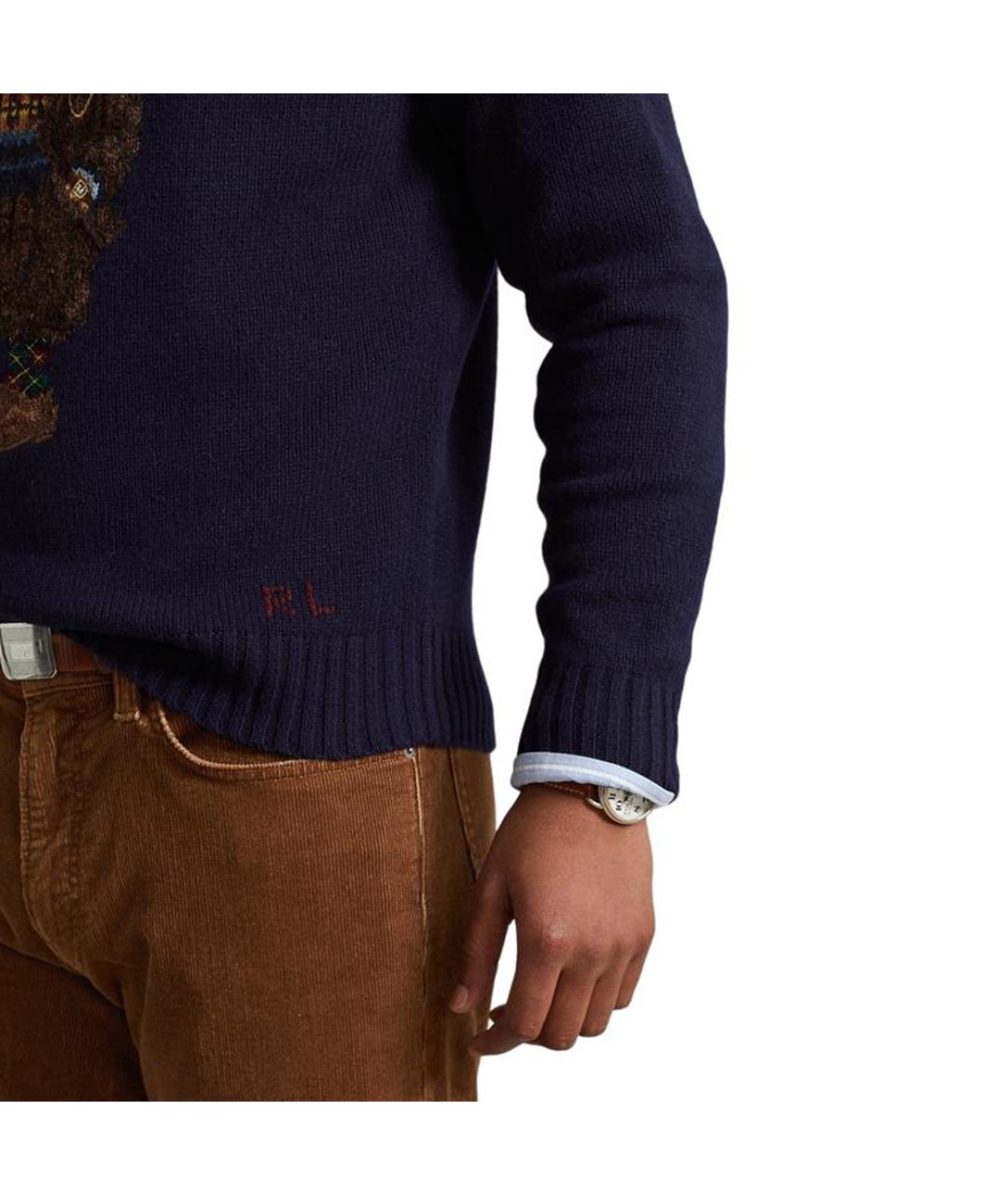 POLO RALPH LAUREN Темно-синий хлопковый джемпер / свитер, фото 5