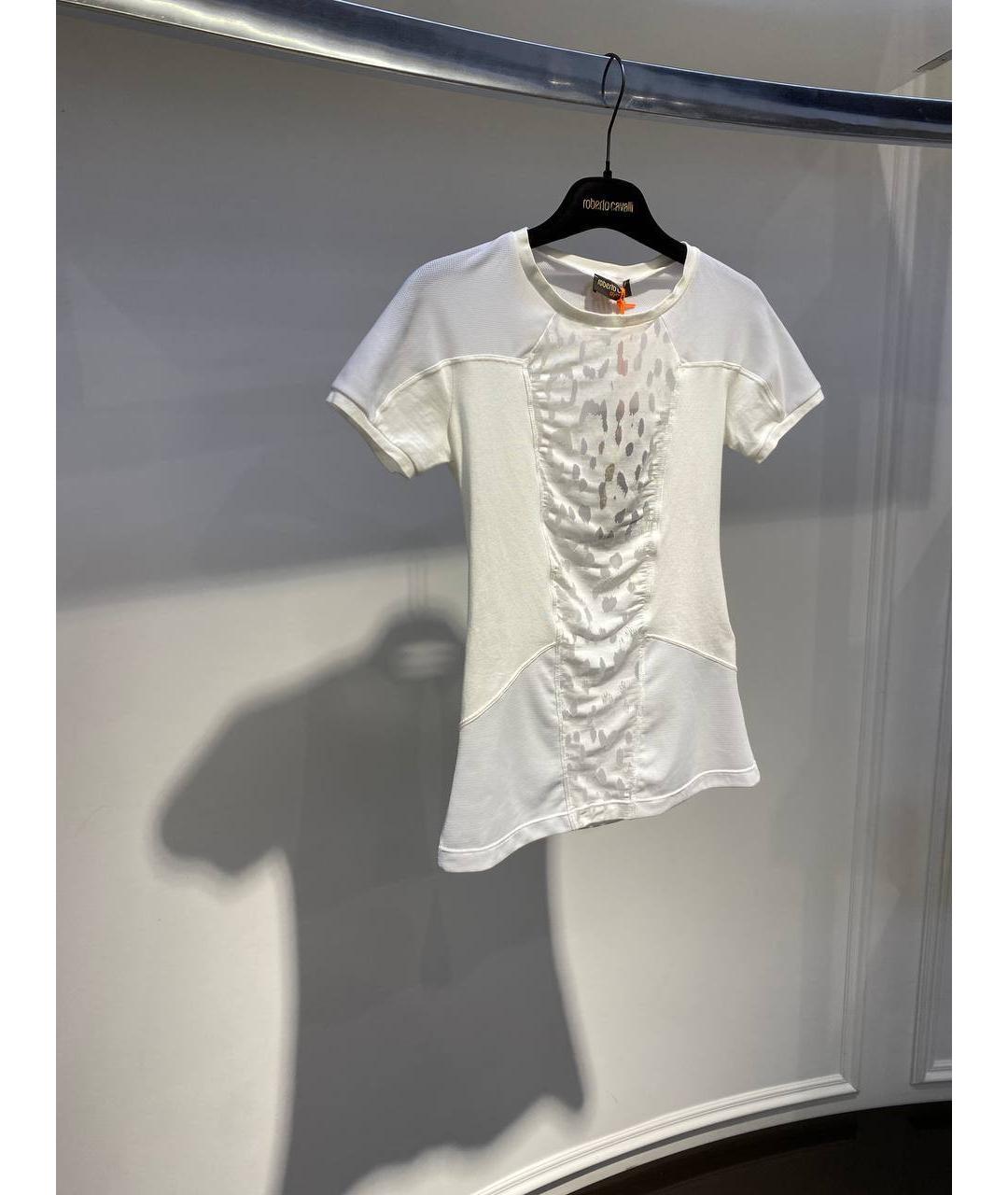ROBERTO CAVALLI Белая хлопковая футболка, фото 2