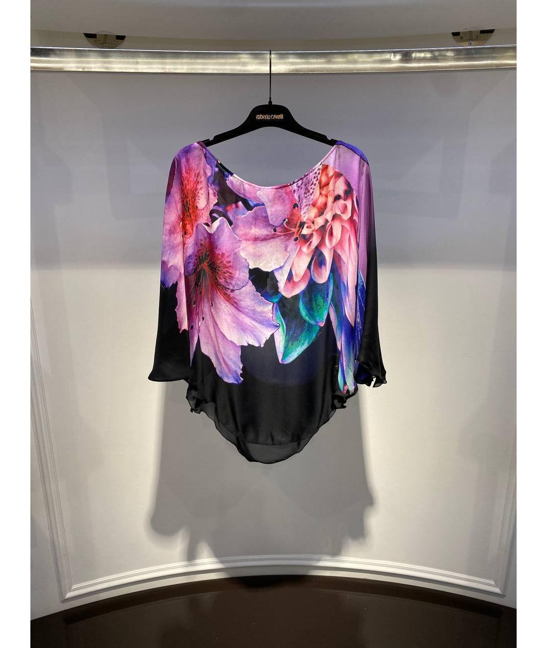 ROBERTO CAVALLI Мульти шелковая футболка, фото 4