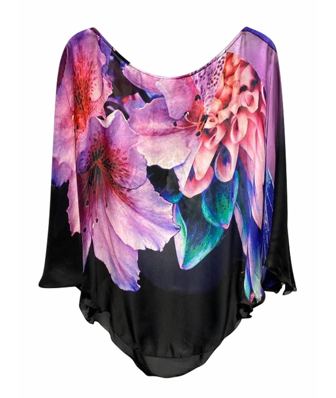 ROBERTO CAVALLI Мульти шелковая футболка, фото 1