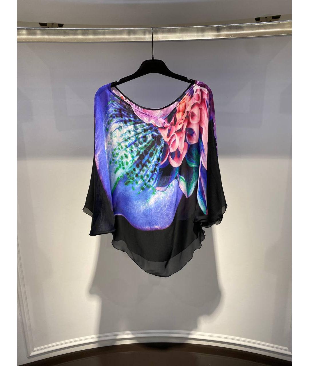 ROBERTO CAVALLI Мульти шелковая футболка, фото 3