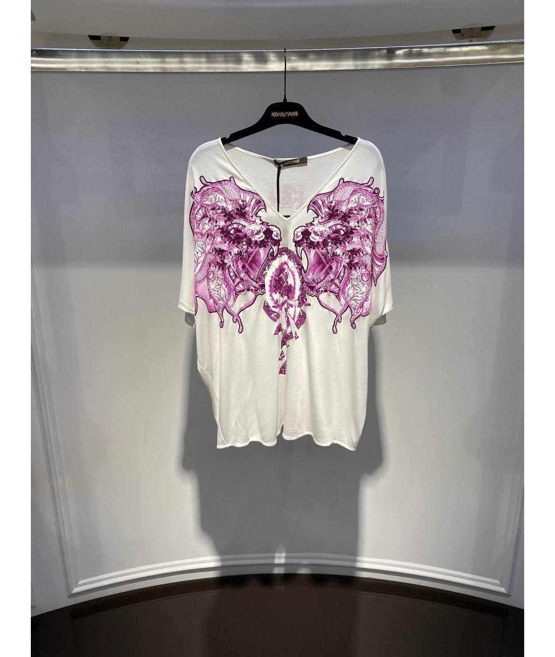 ROBERTO CAVALLI Мульти шелковая футболка, фото 4