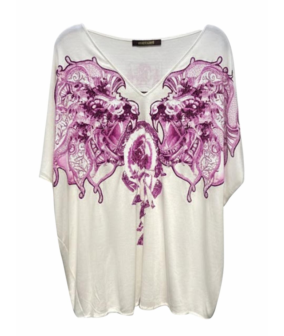 ROBERTO CAVALLI Мульти шелковая футболка, фото 1