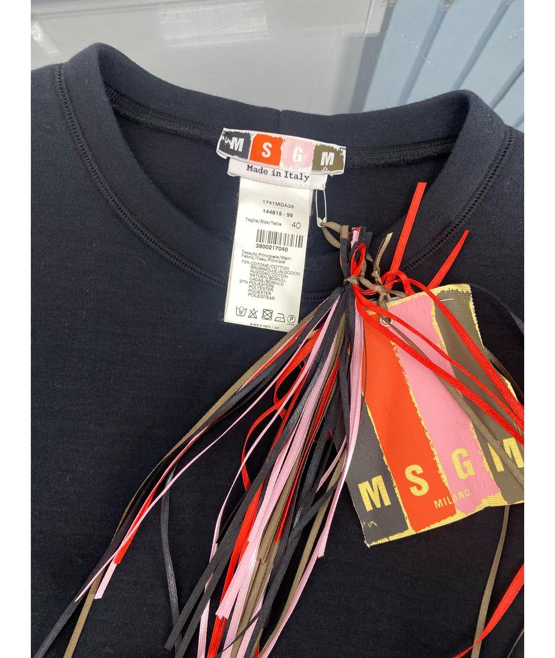 MSGM Черное хлопковое повседневное платье, фото 3