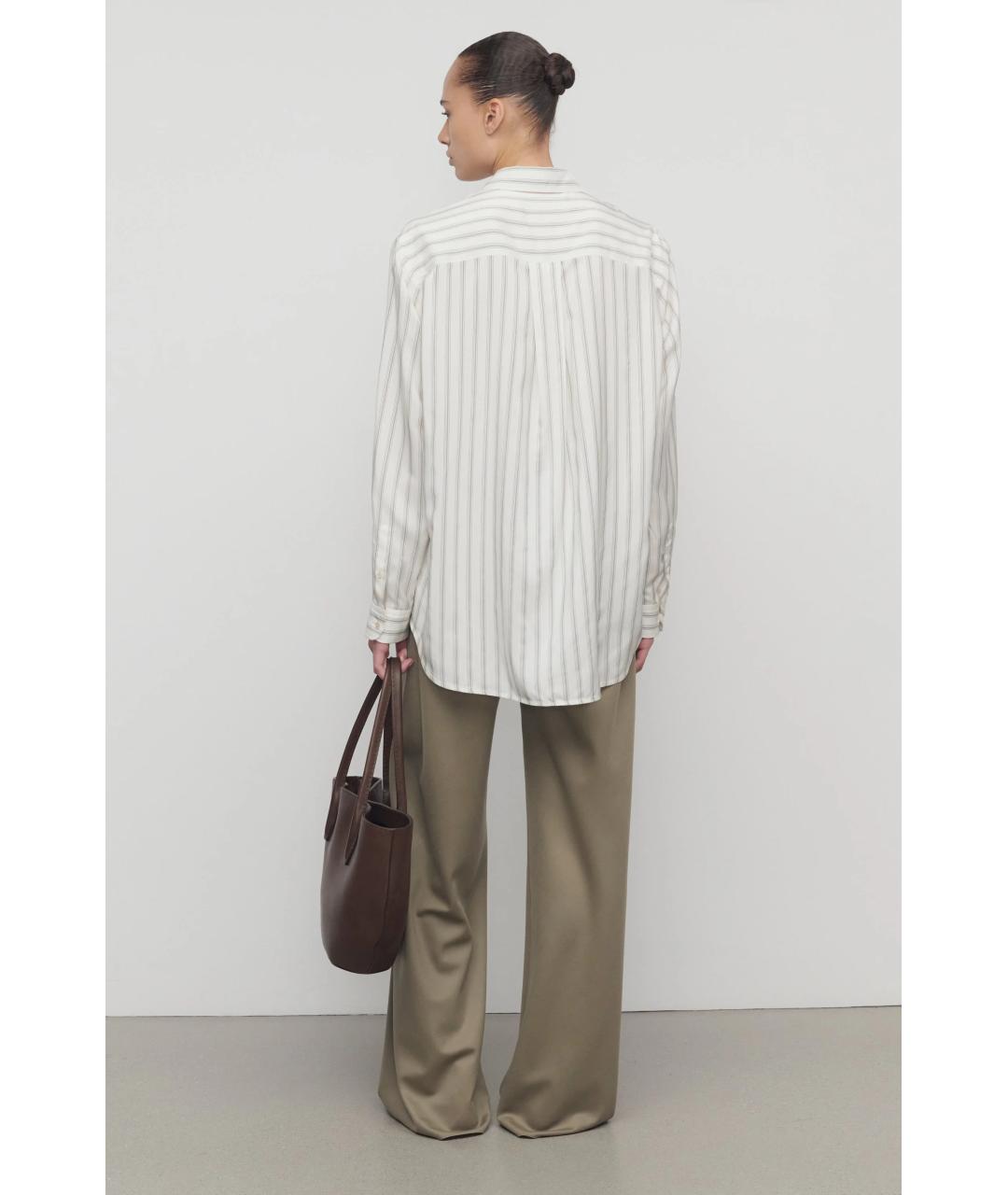 THE ROW Хаки шерстяные прямые брюки, фото 5