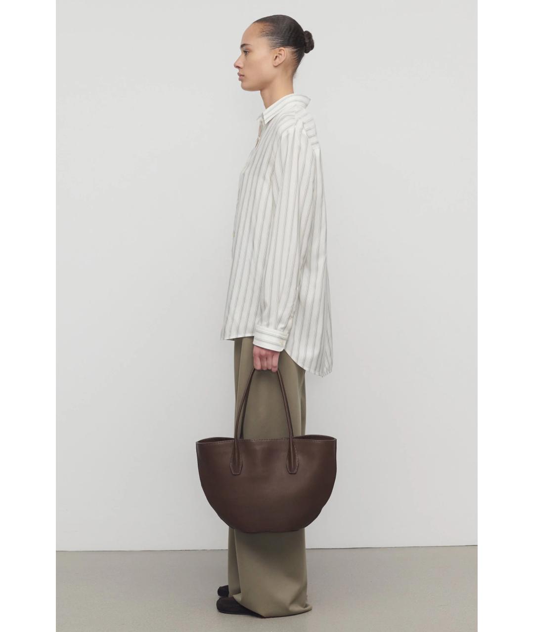 THE ROW Хаки шерстяные прямые брюки, фото 4