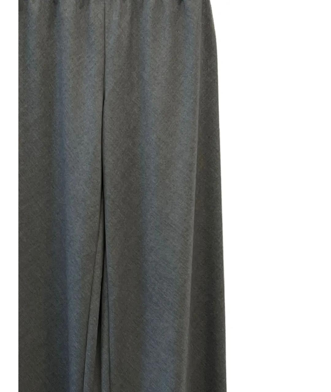 THE ROW Серые шерстяные прямые брюки, фото 2