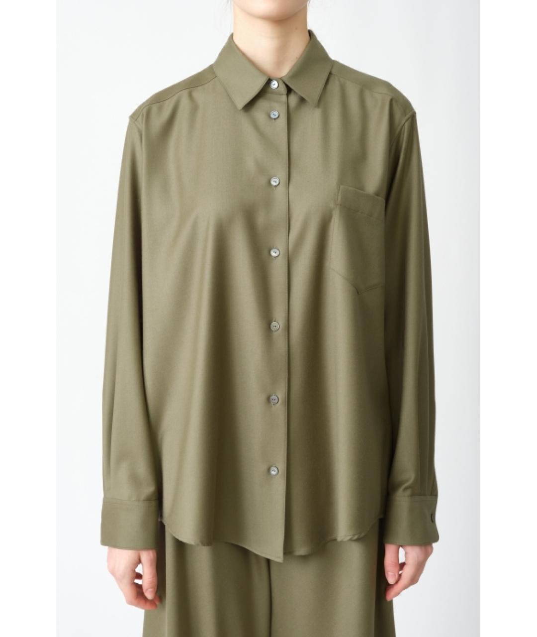 THE ROW Хаки шерстяная рубашка, фото 3