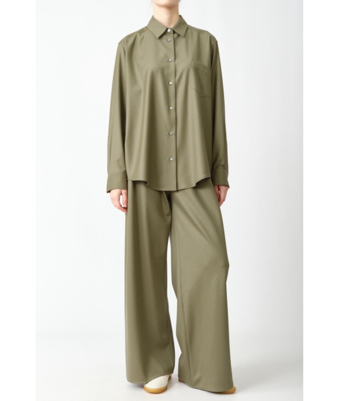 THE ROW Хаки шерстяная рубашка, фото 2