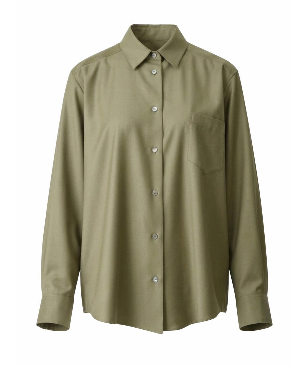 THE ROW Хаки шерстяная рубашка, фото 1