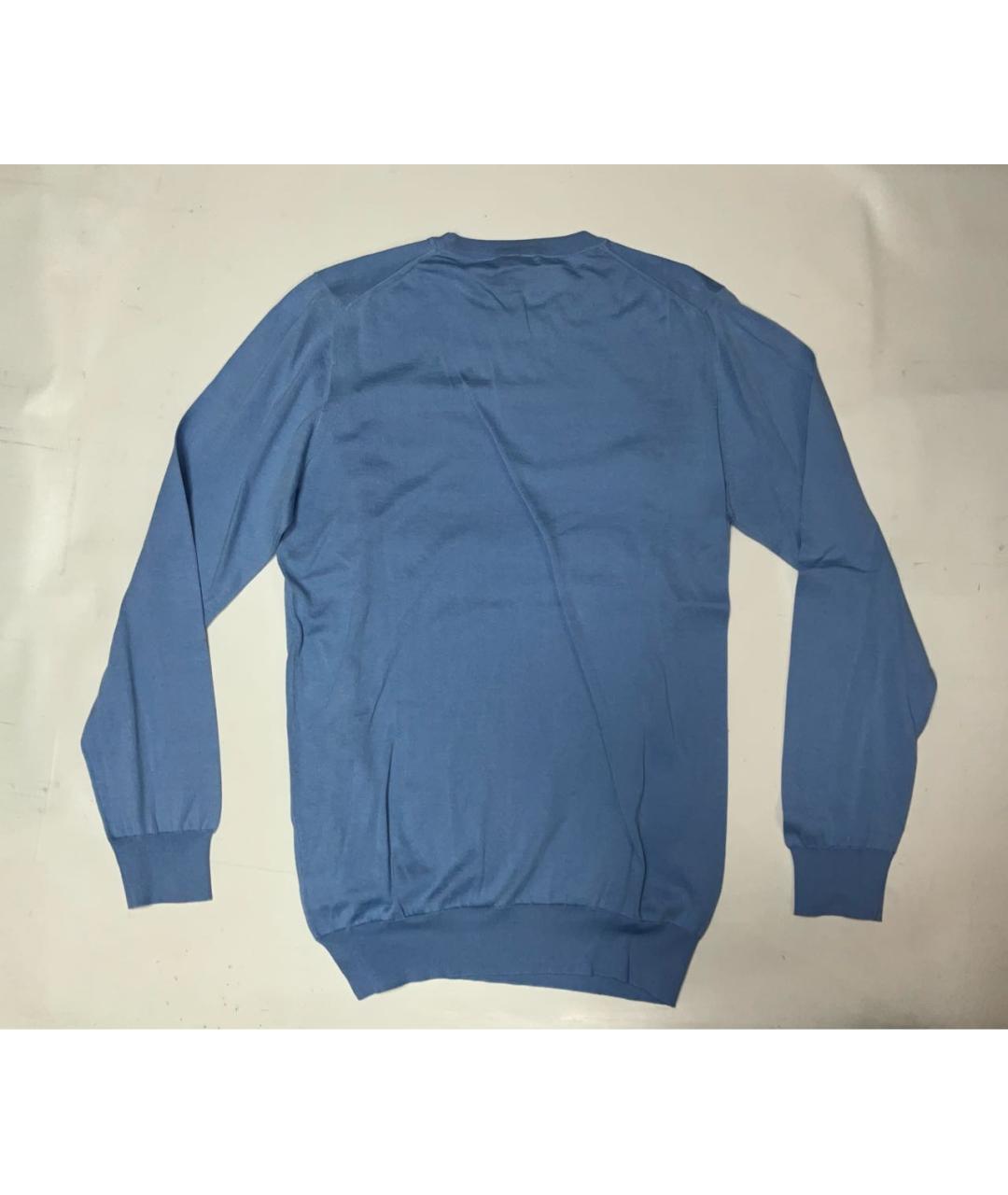 KITON Голубой хлопковый джемпер / свитер, фото 5