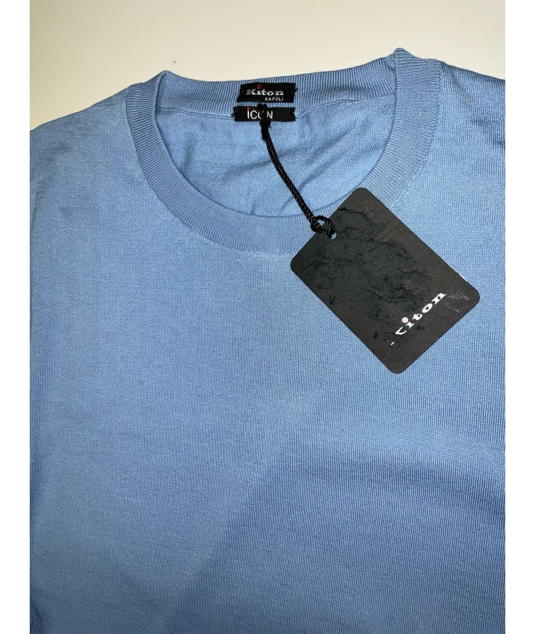 KITON Голубой хлопковый джемпер / свитер, фото 3