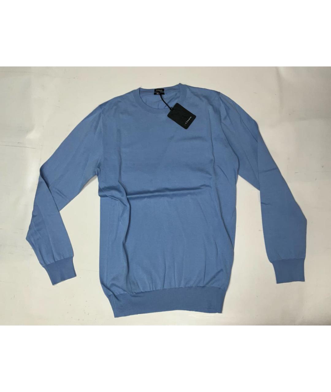 KITON Голубой хлопковый джемпер / свитер, фото 6