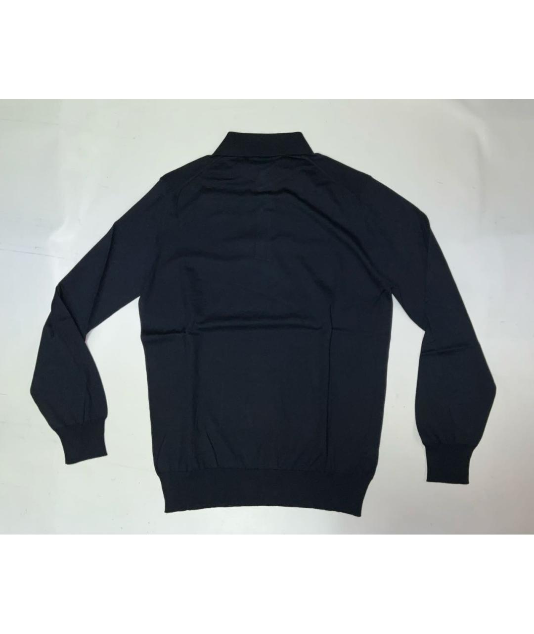 KITON Черное хлопковое поло с длинным рукавом, фото 3