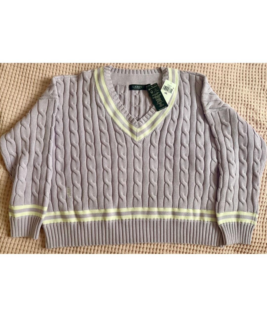 RALPH LAUREN Фиолетовый хлопковый джемпер / свитер, фото 5