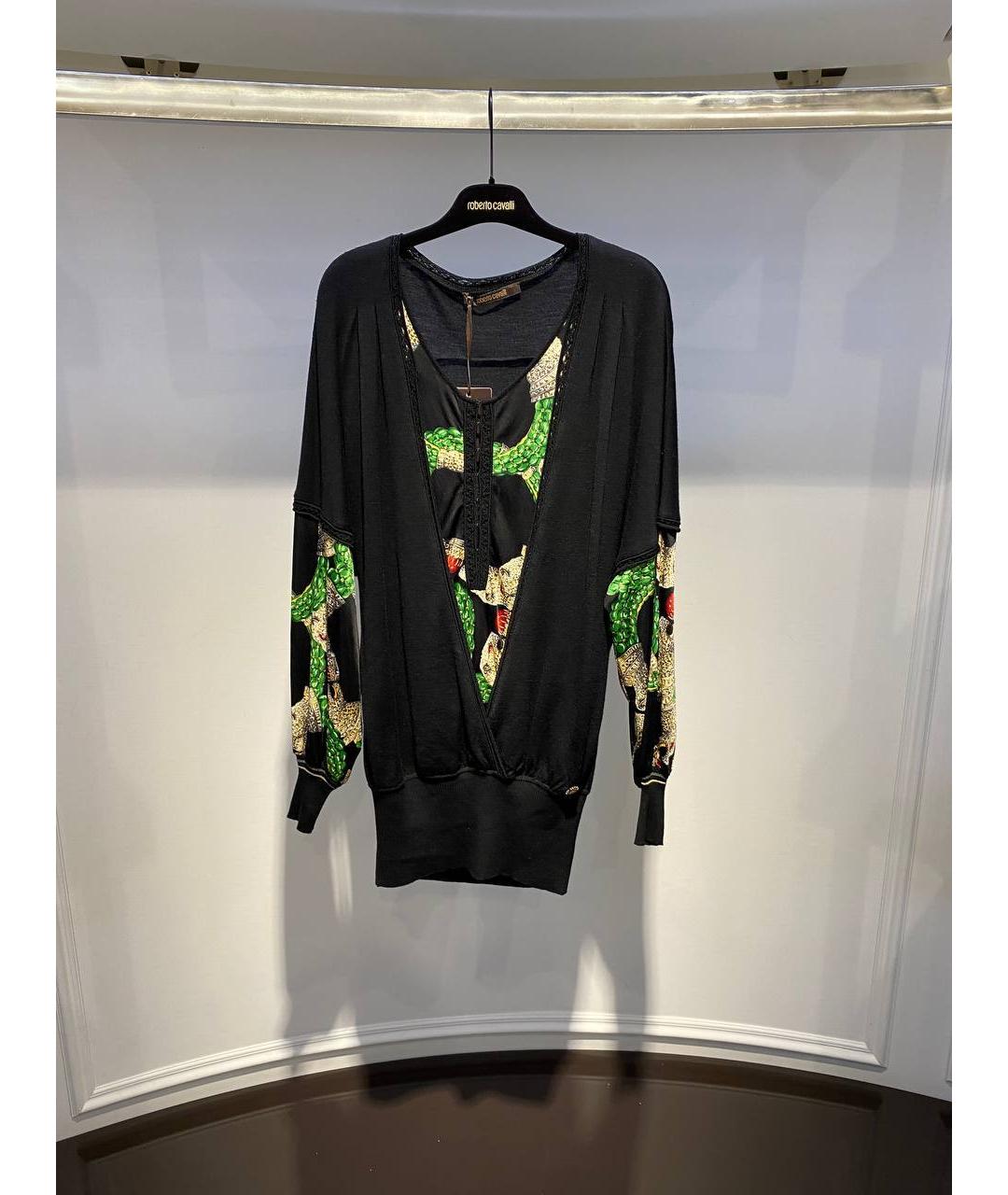 ROBERTO CAVALLI Черная шерстяная водолазка, фото 4