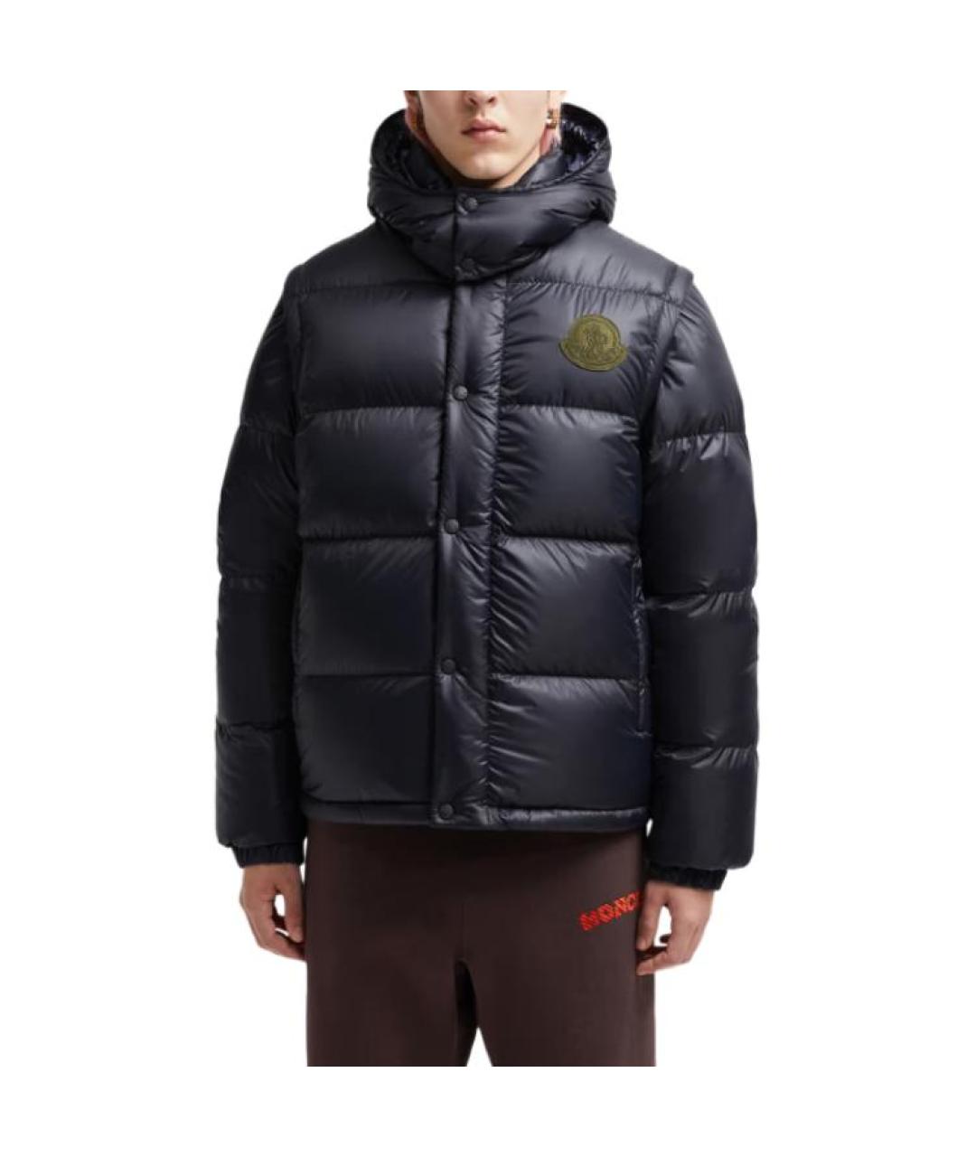 MONCLER Темно-синий пуховик, фото 4
