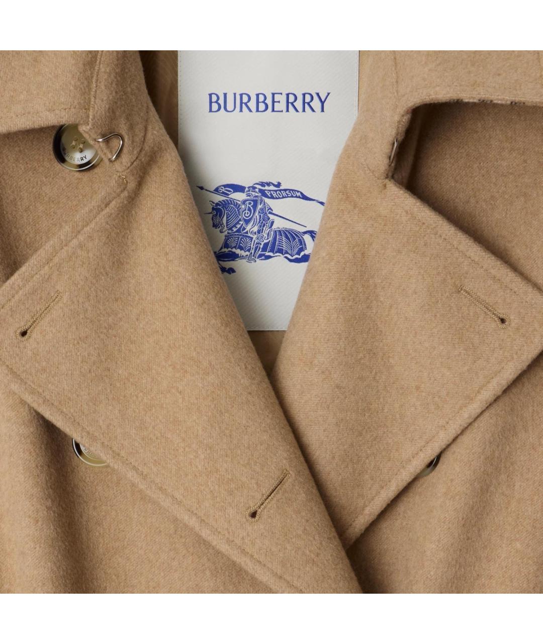 BURBERRY Бежевое пальто, фото 2