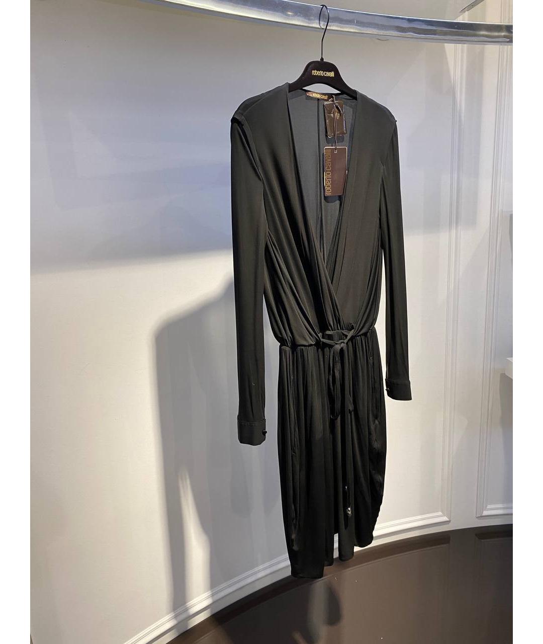 ROBERTO CAVALLI Коричневое шелковое платье, фото 2