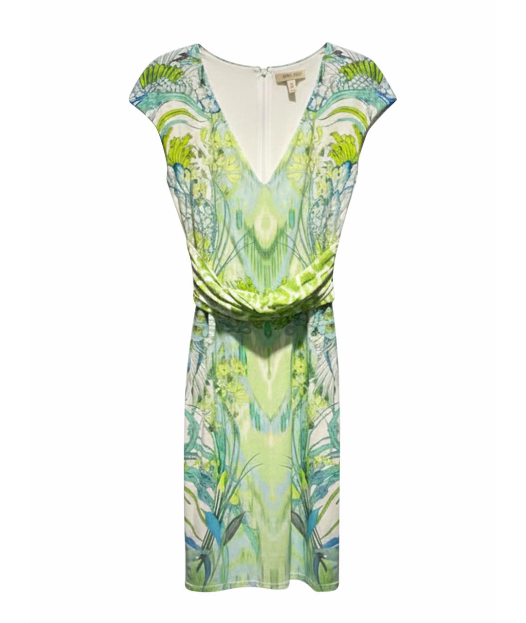 ROBERTO CAVALLI Зеленые шелковое платье, фото 1