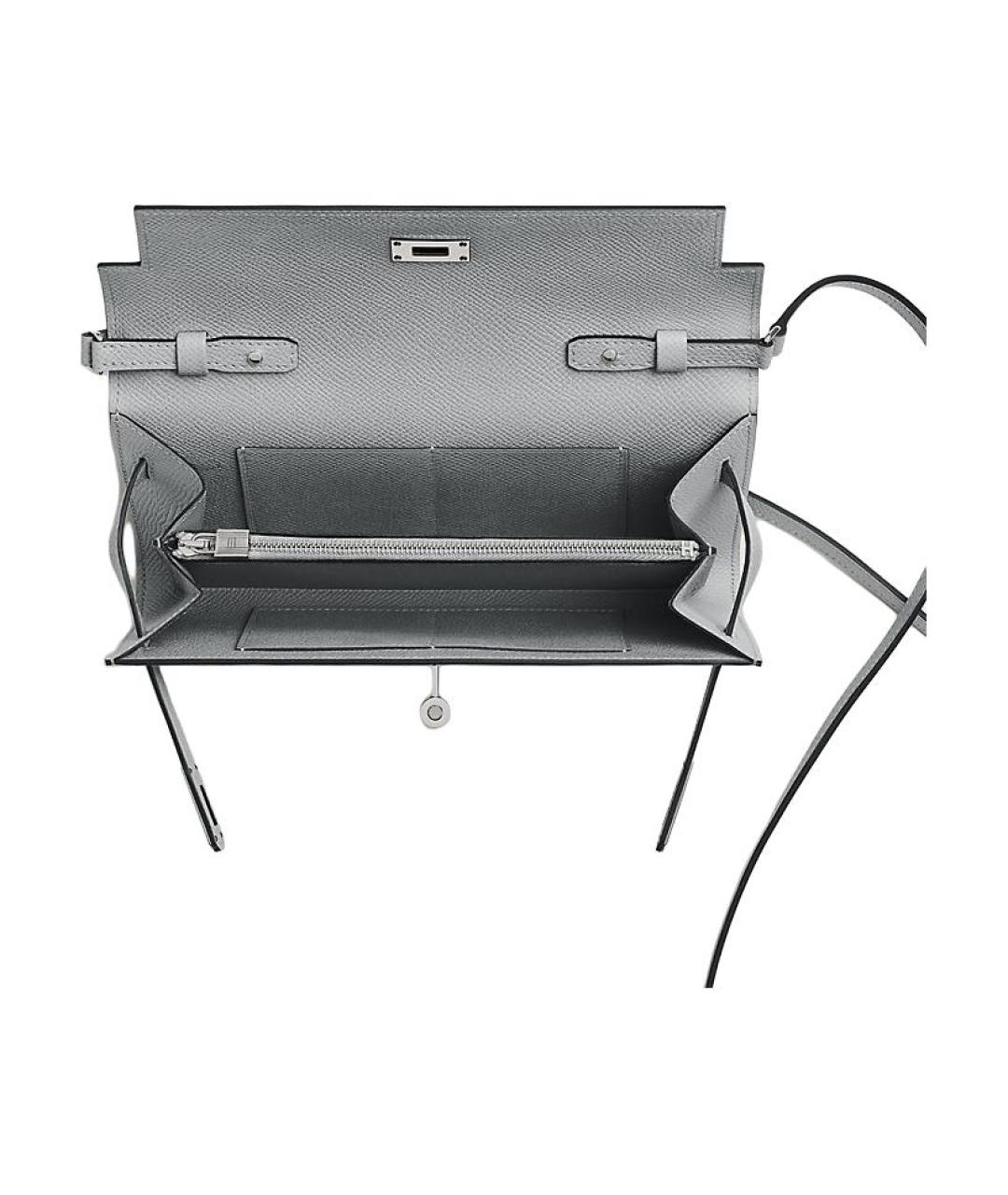 HERMES Серый кожаный кошелек, фото 3