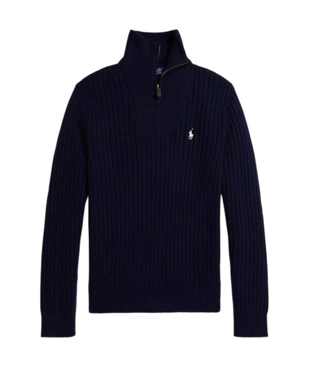 POLO RALPH LAUREN Темно-синий шерстяной джемпер / свитер, фото 1