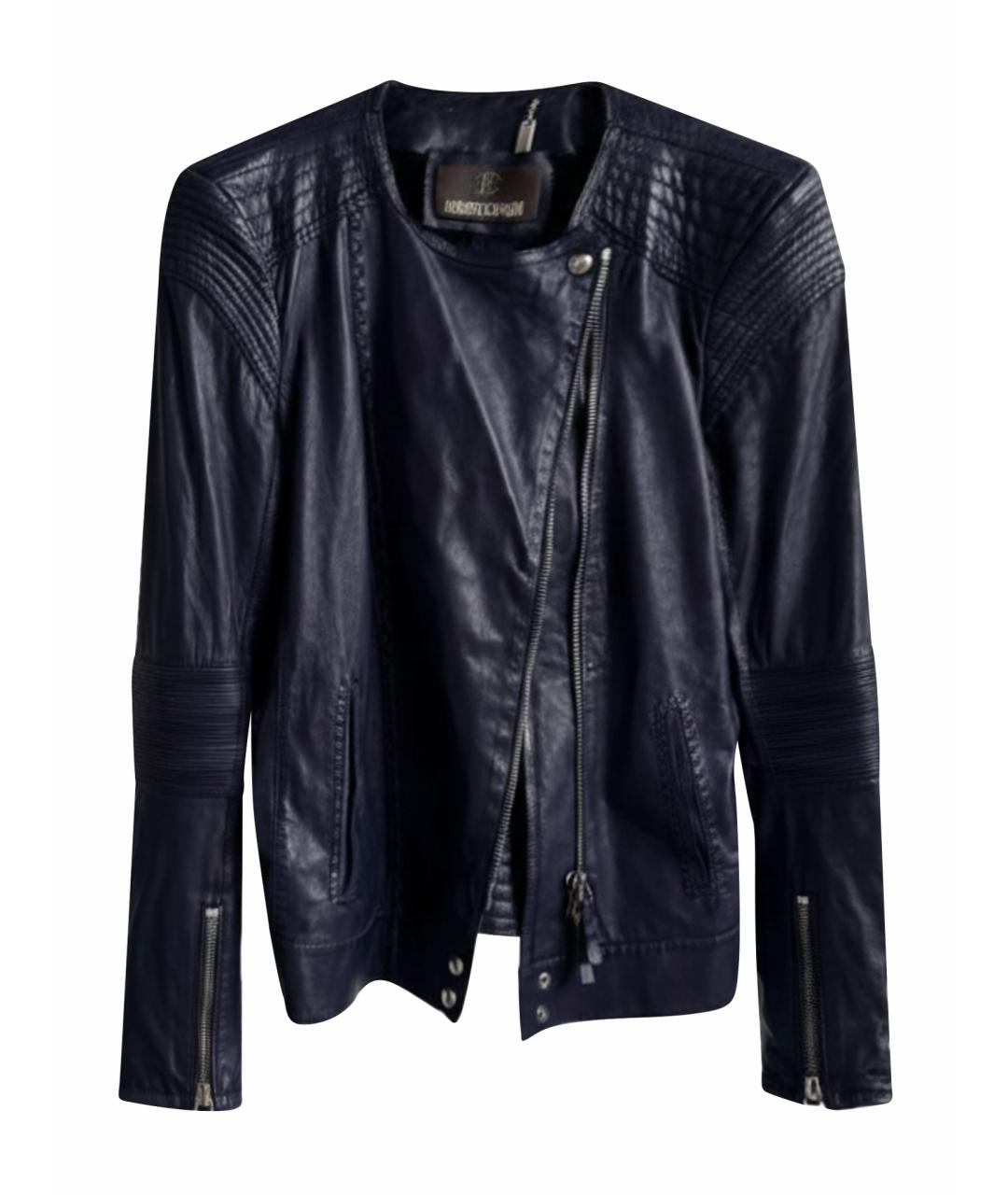 ROBERTO CAVALLI Фиолетовая кожаная куртка, фото 4