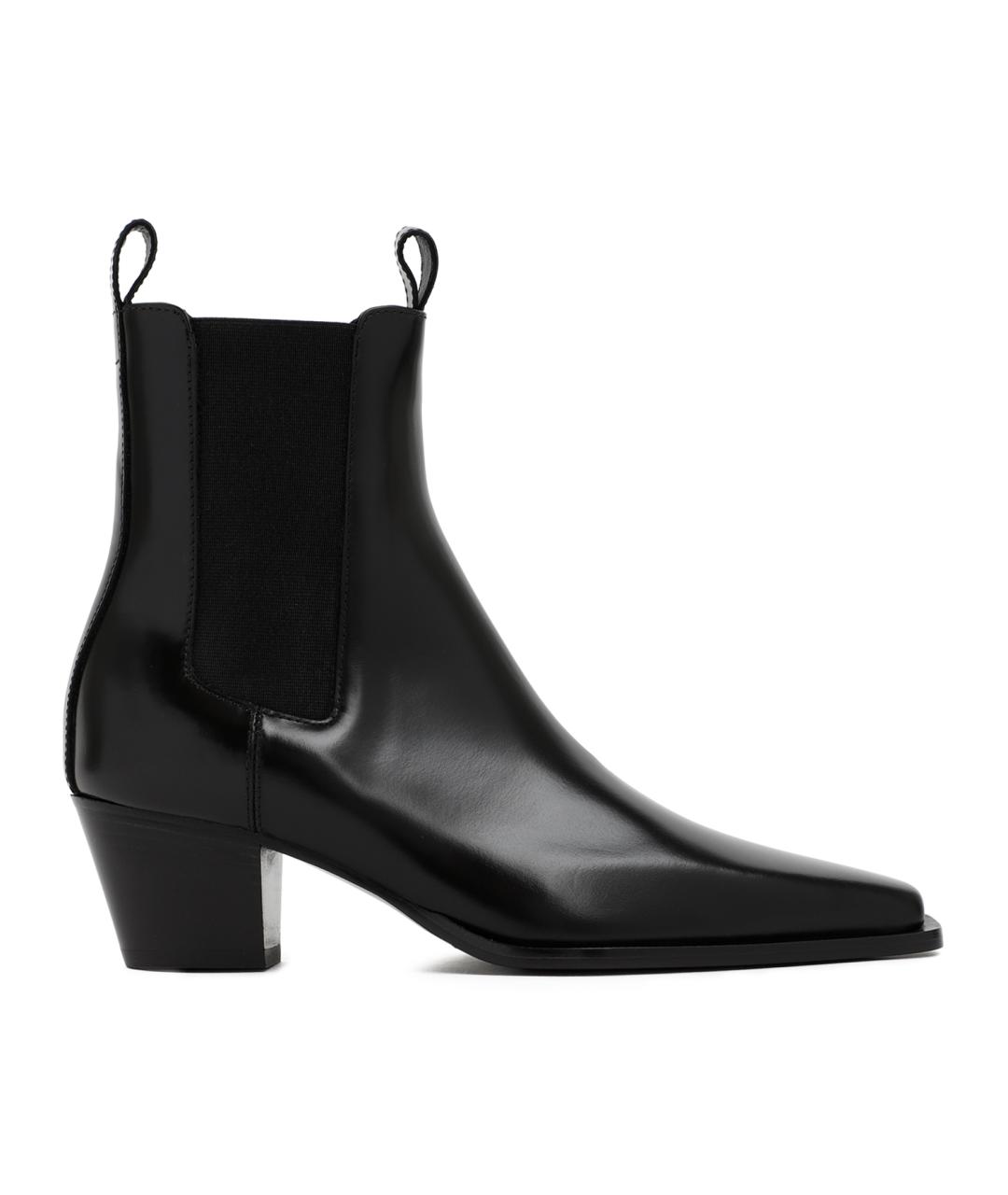 TOTEME Черные кожаные ботильоны, фото 1