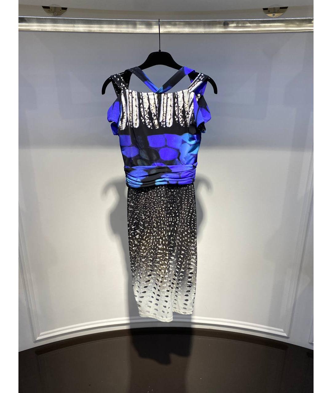 ROBERTO CAVALLI Синее полиамидовое платье, фото 3