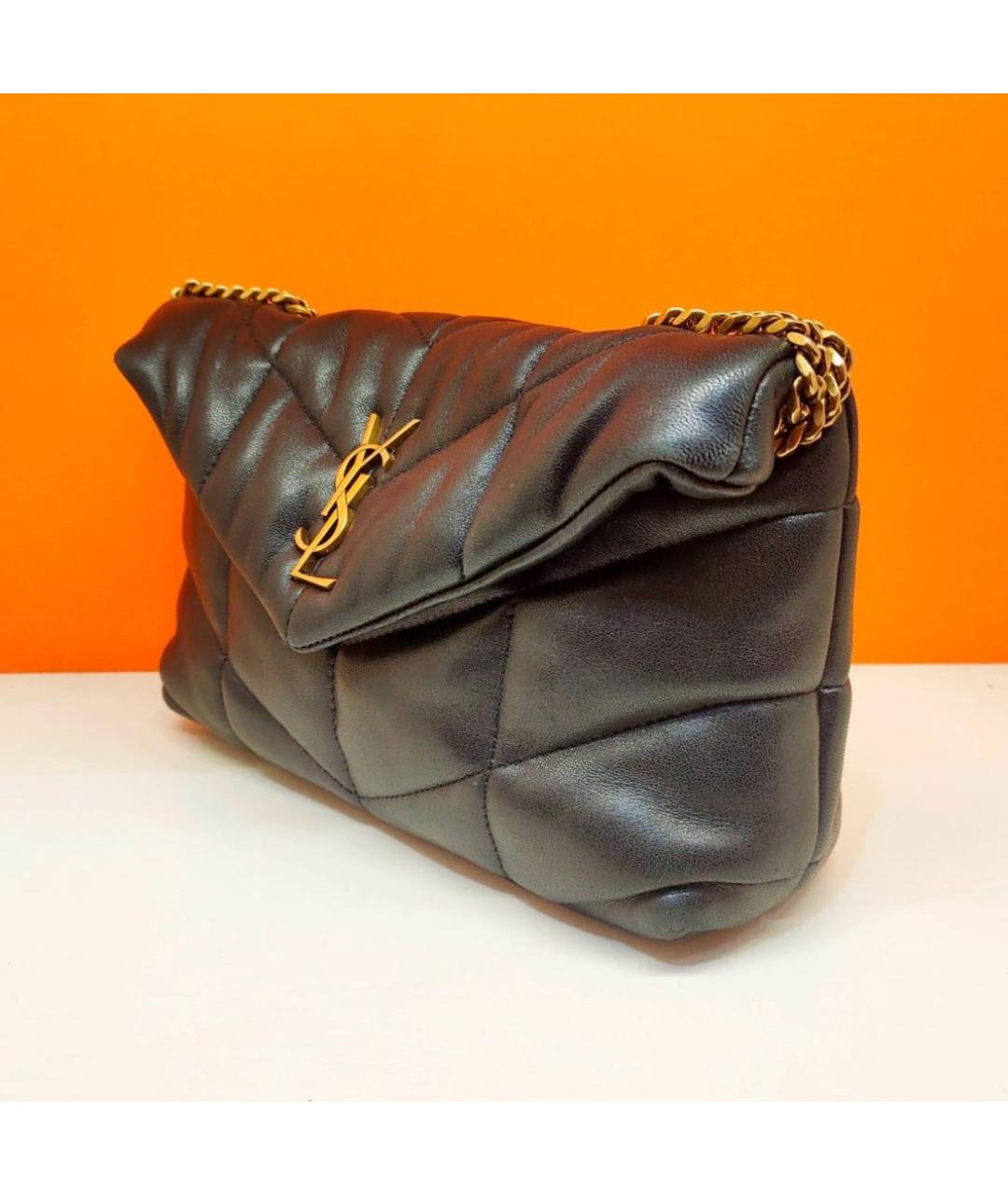 SAINT LAURENT Черная кожаная сумка через плечо, фото 4