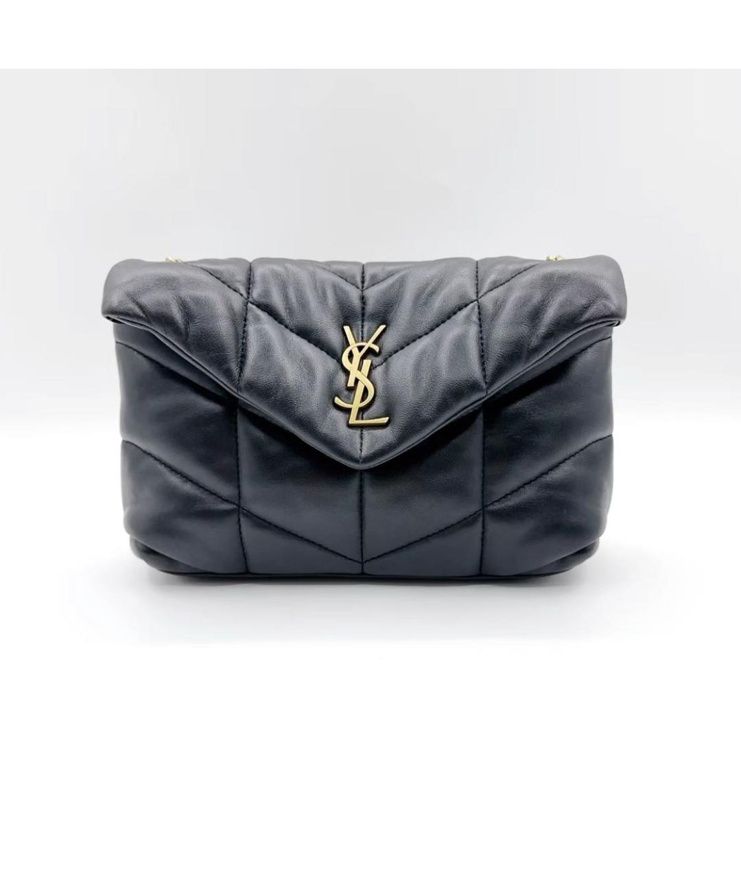 SAINT LAURENT Черная кожаная сумка через плечо, фото 5