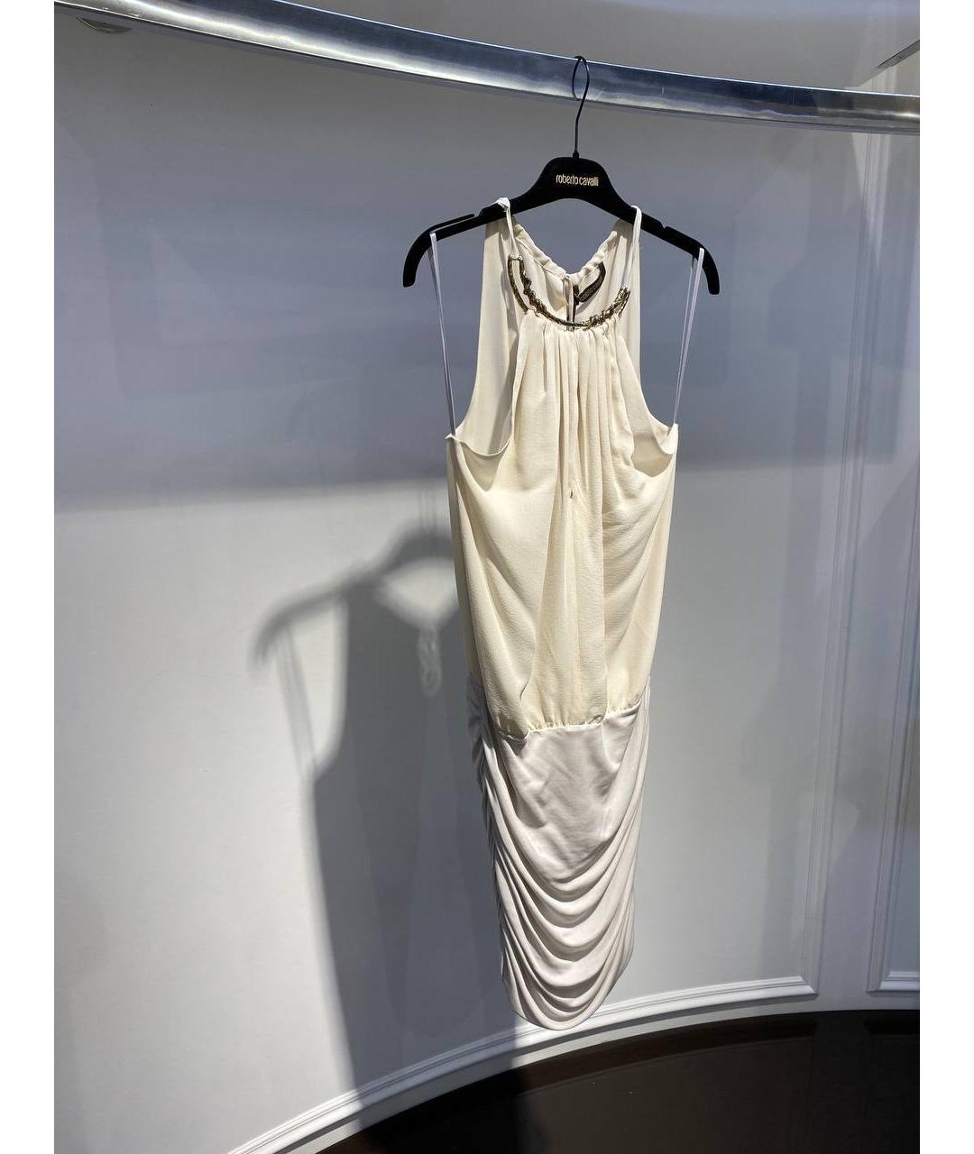 ROBERTO CAVALLI Бежевое вискозное вечернее платье, фото 2